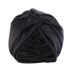 bonnet turban soyeux croisé sur le front pour femmes, bonnet en satin double couche, chapeau de nuit, couverture de cheveux pour dames, bonnet de sommeil