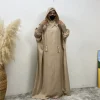 robe musulmane longue à capuche, décontractée, à la mode, manches chauve souris, ample, abaya, vêtements de prière pour femmes, streetwear élégant