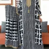 2025 robe abaya élégante manches chauve souris épaules dénudées caftan coton femmes ample abaya boho robe maxi tenue décontractée robes africaines