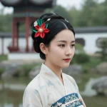 Peigne à cheveux Style chinois en forme de U, pince à cheveux en tissu perlé, fleur en velours, Vintage en forme de U, couvre-chef Hanfu pour filles