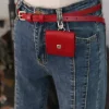portable style coréen femmes taille sac pu rouge ceinture taille sac petit sac rétro femmes ceinture sac femmes