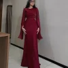 abaya – robe de soirée en satin pour femmes, élégante, simple, manches longues, charmante, robe de bal, marocaine, musulmane, offre spéciale, 2026