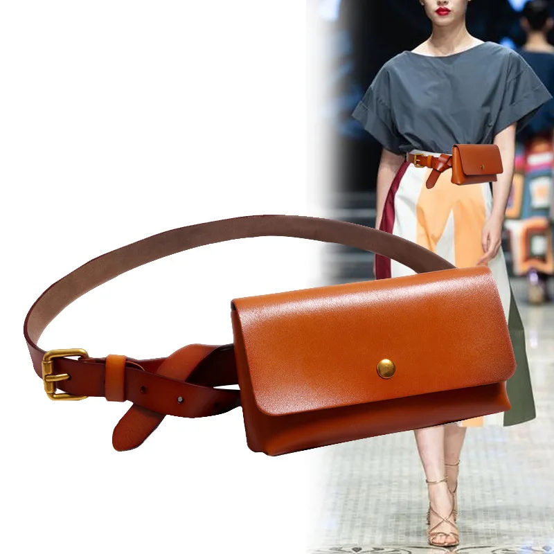 Sacs de taille en cuir véritable pour femmes, sac de poitrine d'été de luxe, sac à main mignon, ceinture de designer minimaliste décontractée, nouvelle marque