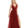 robe de soirée trapèze élégante, tenue de soirée de luxe, longueur au sol, dos nu, décolleté en v profond, queue de cheval pour femmes, robes de fête de mariage