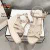 sandales d'été à semelle compensée pour femmes, talons hauts de 10cm, sangle de rinçage, grosses chaussures décontractées astronomiques, taille 34 40, nouvelle collection 2024