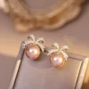 boucles d'oreilles en strass scintillants pour femmes, bijoux de luxe légers, à la mode, cadeaux d'anniversaire de mariage