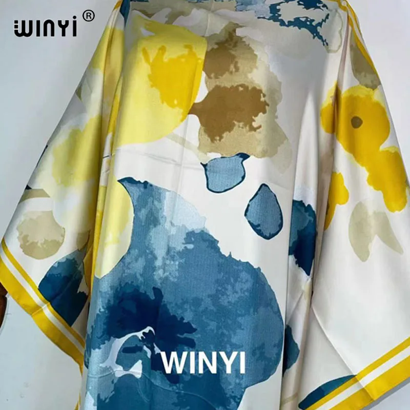 winyi abaya d'été pour femmes, grande taille, imprimée, élégante, décontractée, sexy, robe de plage, 2021