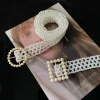 ceinture coréenne en perles pour femmes, haute qualité, chaîne de taille élastique perlée, mode simple, tissage de perles à la main