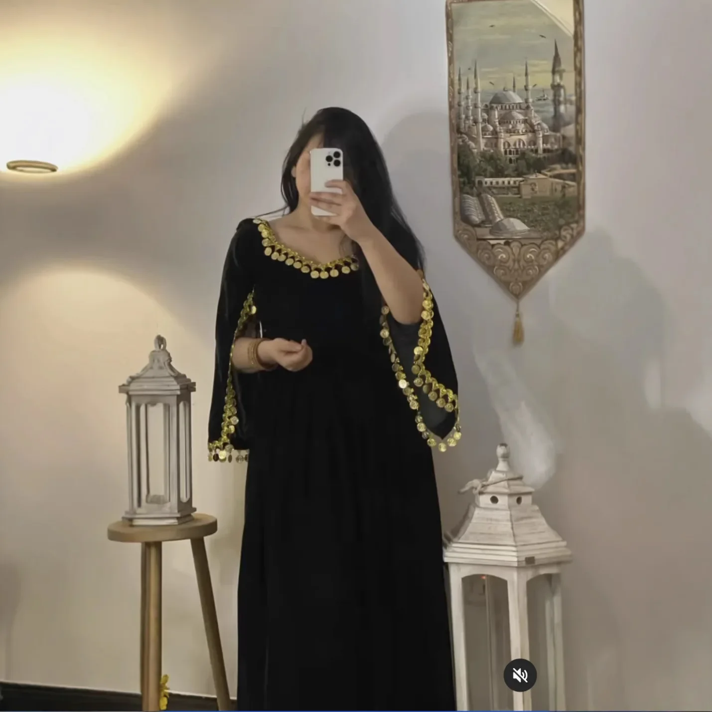 femmes abaya robe moyen orient sexy lâche or glands taille haute longue robe maxi