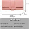 portefeuille long en cuir élégant pour femme, pochette à trois volets, porte cartes de crédit pour femme, sac à main rose mignon avec poche à monnaie zippée