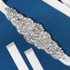 mode ruban ceinture de mariée argent longue ceinture de mariage style coréen strass ceintures de mariée femmes