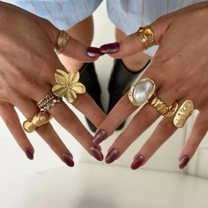 Bague fleur plaquée or de haute qualité pour femmes, Simple, mode Baroque, perle, bagues de déclaration, bijoux