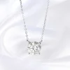 smyoue – collier moissanite plaqué or blanc 1 10ct pour femmes, pendentif classique à quatre griffes, bijoux de mariage en argent sterling 925