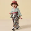 Kimono japonais pour enfants, vêtements traditionnels pour bébés filles et garçons, imprimé Floral, couleurs Patchwork, vêtements de Festival Yukata, nouvelle collection 2025