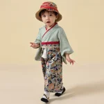 Kimono japonais pour enfants, vêtements traditionnels pour bébés filles et garçons, imprimé Floral, couleurs Patchwork, vêtements de Festival Yukata, nouvelle collection 2025