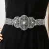 ceinture de mariée vintage en filigrane argenté accessoire de mariage avec sculptures complexes et accents de diamants pour tenues de mariée élégantes