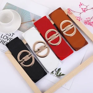 Ceinture de Styliste en Tricot pour Femme, Paire Or, Noir, artificiel astique, Large, Blanc, Rouge, Bonne Qualité