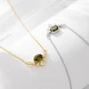 pendentif en argent regardé 925 avec péridot vert, pierre précieuse, un pont entre le collier, bijoux, ht, vente en gros, 925