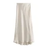 jupes longues en satin queue de poisson pour femmes, jupe maxi d'automne