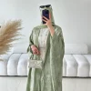 Mode élégante dubaï turc Abaya robe femmes musulmanes Kimino robe Abayas ouvert devant Cardigan