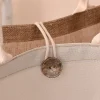 sac fourre tout en toile de jute avec bouton pour femme, sac à main cadeau de grande capacité, respectueux de l'environnement, sac à provisions réutilisable, sac en chanvre