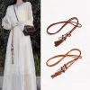 ceinture en corde bohème décorative pour femmes, chaîne de taille tissée, ceinture de cravate avec nœud en corde