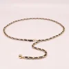 Ceinture de taille en chaîne en métal pour femmes, cintré au Crochet en perles de cœur avec breloque florale, accessoire de chaîne de taille à la mode Insta