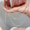 1 mètre/2 mètres plaqué or en laiton rose cristal perles de verre bijoux collier chaîne pour bricolage femmes fabrication de bijoux résultats de fourniture