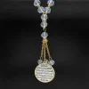allah musulman arabe coran verre médaille ronde pendentif de voiture pour hommes femmes en acier inoxydable couleur or amulette islamique bijoux de prière