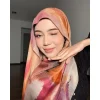 nouvelle aquarelle hijab cravate teinture coton foulard arabe femme hijab longue écharpe turbances turques pour les femmes ropa africana mujer