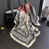 100% Pure véritable Foulard en soie femmes cheveux Foulard de luxe de haute qualité Bandana carré bandeau Hijab Poncho foulards Pashmina pлаток