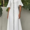 krisstargirl dubaï abaya brillant maxi robes 2025 été élégant manches évasées modeste robes de soirée femme musulmane vêtements