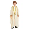saoudien arabe garçons enfants jubba thobe broderie kimono cardigan islamique garçon djellaba dishdasha musulman ouvert abaya robe caftan robe