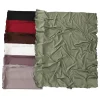 hijab de luxe en jersey à bord ondulé pour femmes, couleur unie, foulard en soie de lait, châle d'automne, écharpe en mousseline de soie extensible, ramanda