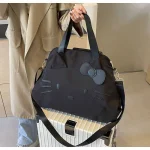 Sac de voyage pour femmes, grande capacité, épaule simple diagonale, noir, nœud papillon d&rsquo;affaires, sac de dessin animé décontracté, sac à dos pratique pour femmes
