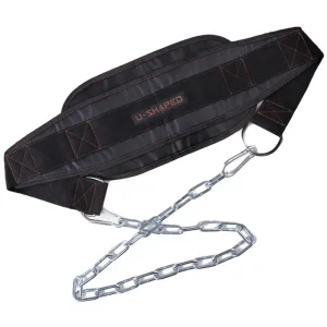 Ceinture de poids de Fitness noire avec chaîne, ceinture de trempage pour soulever, tirer vers le haut, Kettlebell, haltère, musculation, ceintures de gymnastique, fournitures