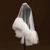 voile de mariage court 2 couches voiles de mariée couverture visage fard à joues longueur du coude voile magnifique accessoires de cheveux de mariage halloween v183