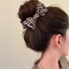 1 épingle à cheveux avec nœud léopard – tissu rétro et à la mode. pince à cheveux fixe en forme de requin, idéale pour toutes les coiffures, rendez vous et usage quotidien