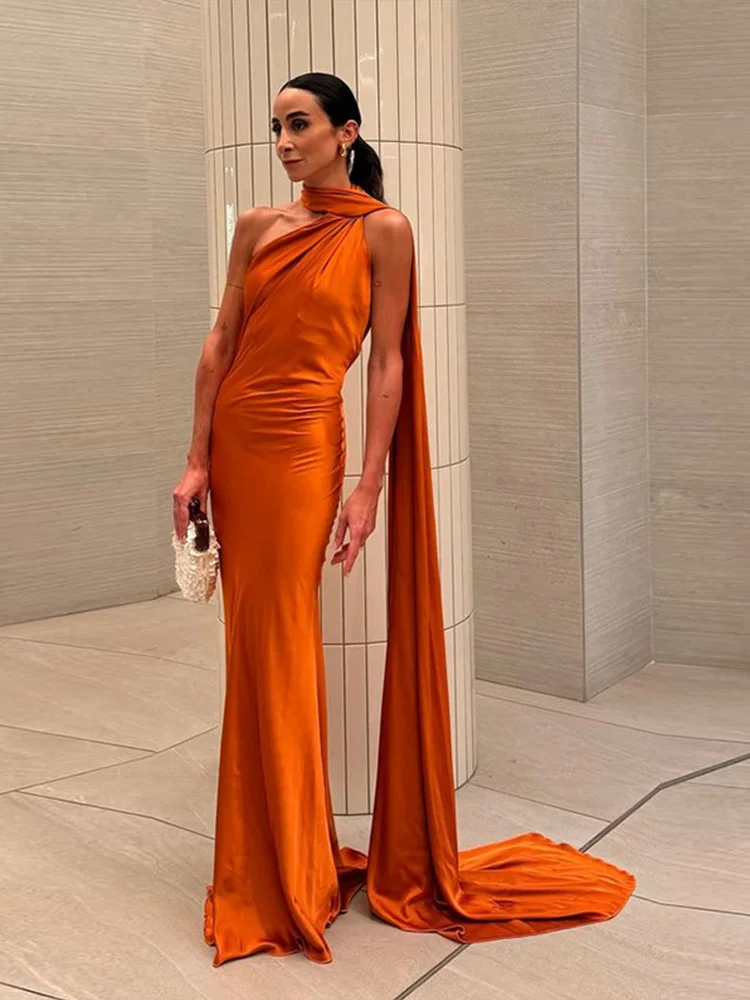 robe longue dos nu avec ruban de satin pour femme, robes sexy pour femme, robe de soirée élégante pour femme, hors batterie, été, nouveau, 2024