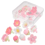 20 pièces résine fleur de pêcher punaises punaises fleur punaises mignon broche pour conseil nouveauté petit marqueur de carte décoratif bureau