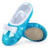 chaussures de ballet à semelle fendue et paillettes, chaussures de danse plates pour filles et tout petits/enfants