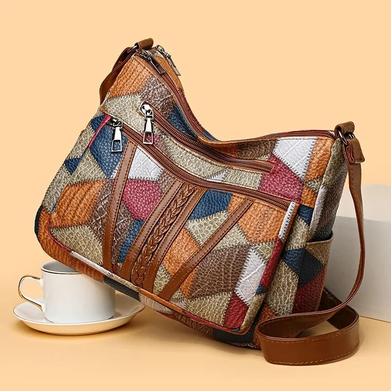 Sac à bandoulière Vintage élégant pour femmes, sac à main tendance, sac à bandoulière multi-poches, sac à bandoulière rétro assorti pour le quotidien