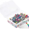 aiguilles à tête de perle rondes colorées de 38cm, 50/100 pièces, épingles à coudre droites pour la couture, outils de couture, bricolage, positionnement