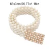 ceinture de taille rétro en perles scintillantes pour femmes, large ceinture élastique en strass, longue chaîne, ceinture de fête