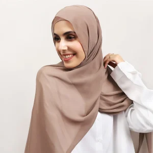 Hijab instantané en mousseline de soie pour femmes, avec aimants intégrés, couleur unie, châle facile à porter, enveloppe musulmane avec sous-capuchon Modal