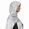 hijab en satin froissé pour femme musulmane, châle en mousseline de soie, turban plissé, ramadan