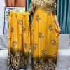 abayas robe en coton à imprimé floral pour femmes, robes musulmanes africaines, robes islamiques, écharpe en dentelle, 2024x80cm, été, nouveau, 160