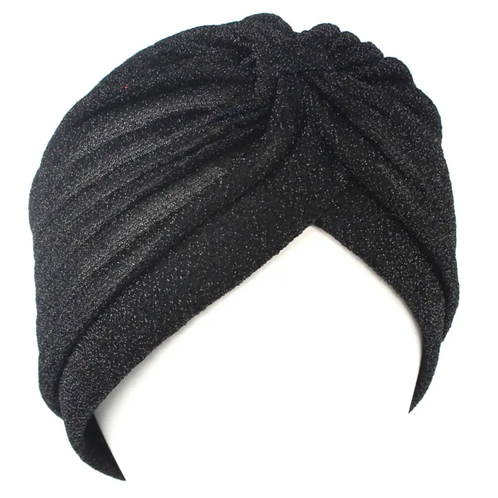 chapeaux de salle de bain pour femmes, turban hijab doré brillant, turban indien musulman double couche, enveloppement de sauna extensible, écharpe à tête ronde douce