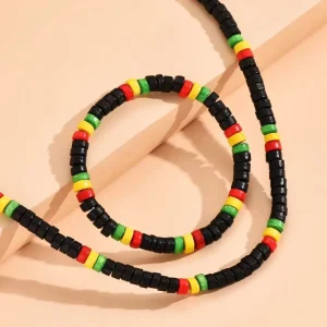 Collier Simple en bois perlé, ensemble de bijoux, Design minoritaire, Bracelet élastique, Hip Hop, accessoires de bijoux, corde à main pour femme