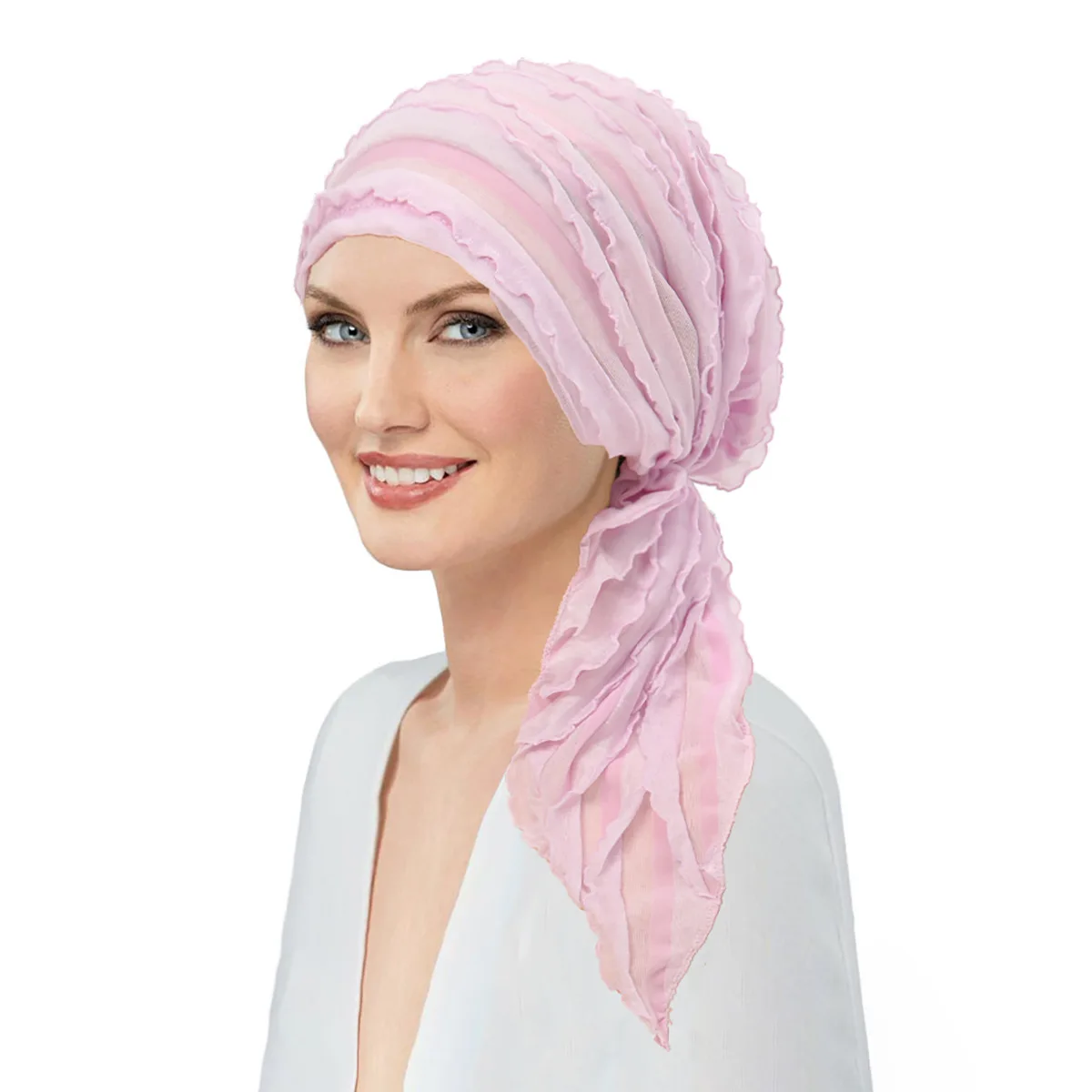 nouveau chapeau pré attaché femmes musulman intérieur hijab chapeau à volants foulard turban élastique tête enveloppement bonnet chimio casquette chapeaux turbante mujer